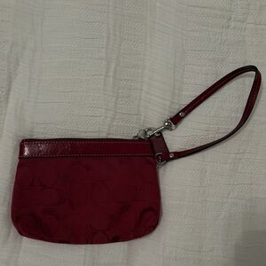 Coach Red Wristlet Clutch